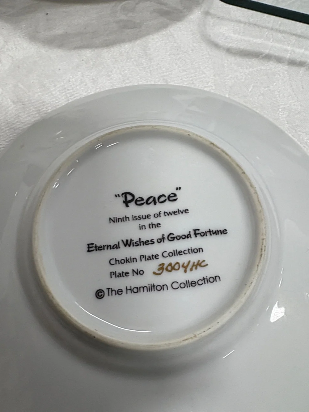 The Hamilton Collection 'Peace' Decorative Plate